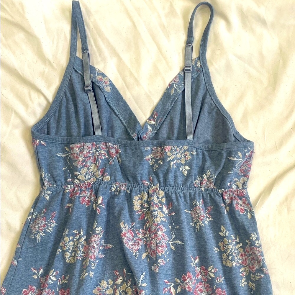 La Vie en Rose Floral Blue Spaghetti Strap Nighty. - Picture 3 of 15